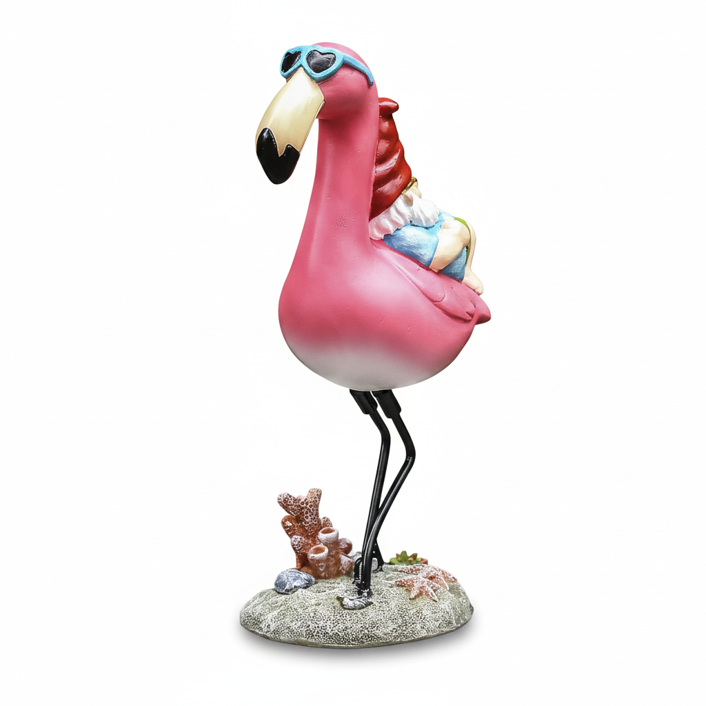 Solar Gnome Garden Statue with Mushroom Lights