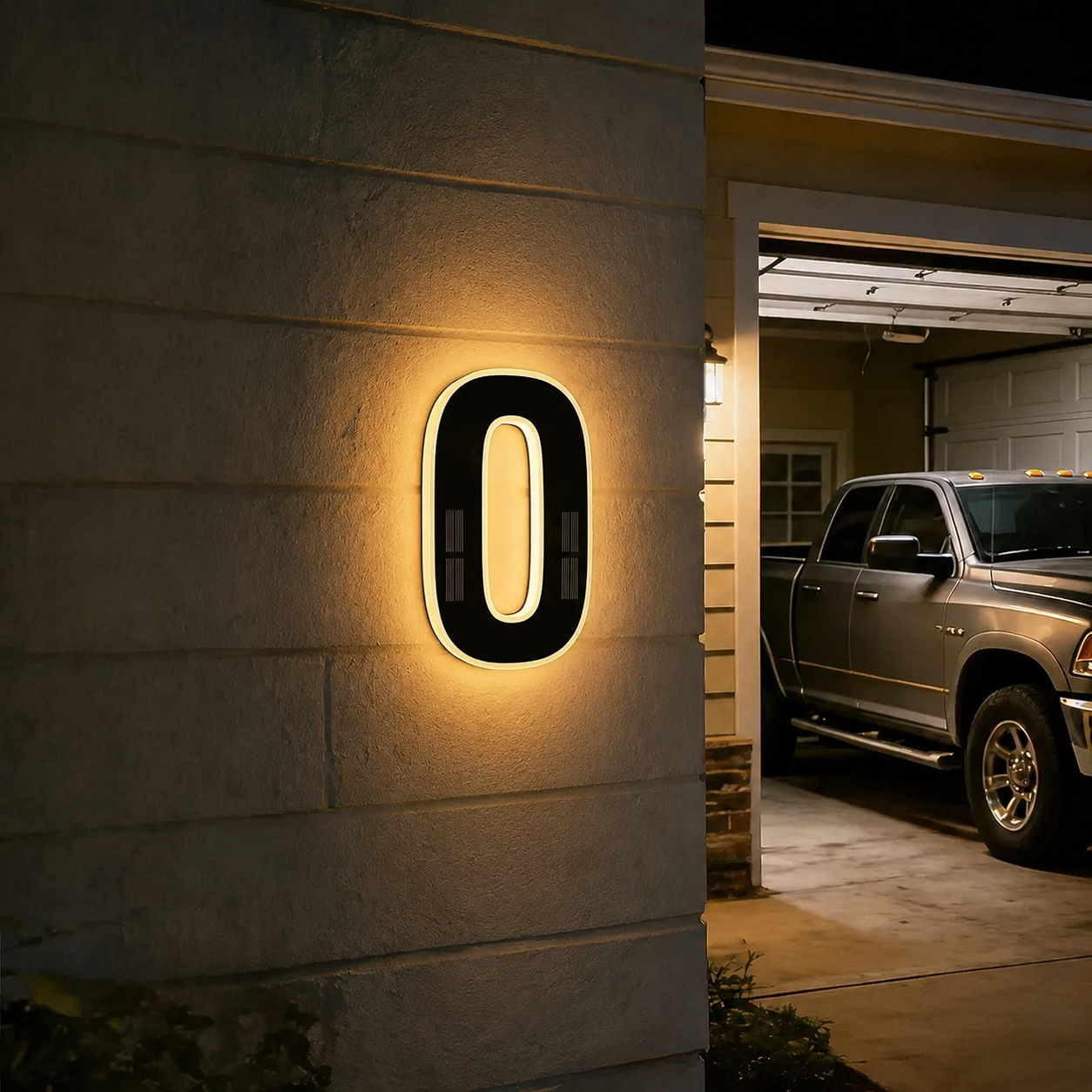 Solar Powered House Address Illuminated Number Signs