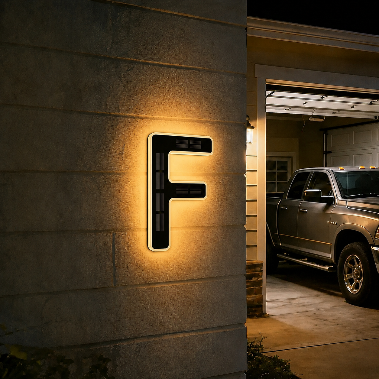 Solar Powered House Address Illuminated Number Signs