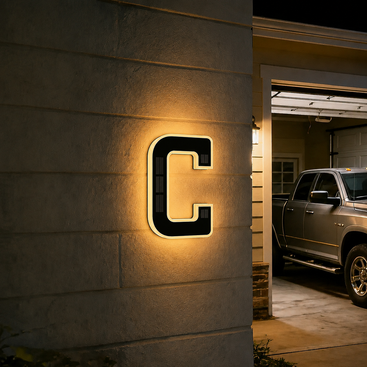 Solar Powered House Address Illuminated Number Signs