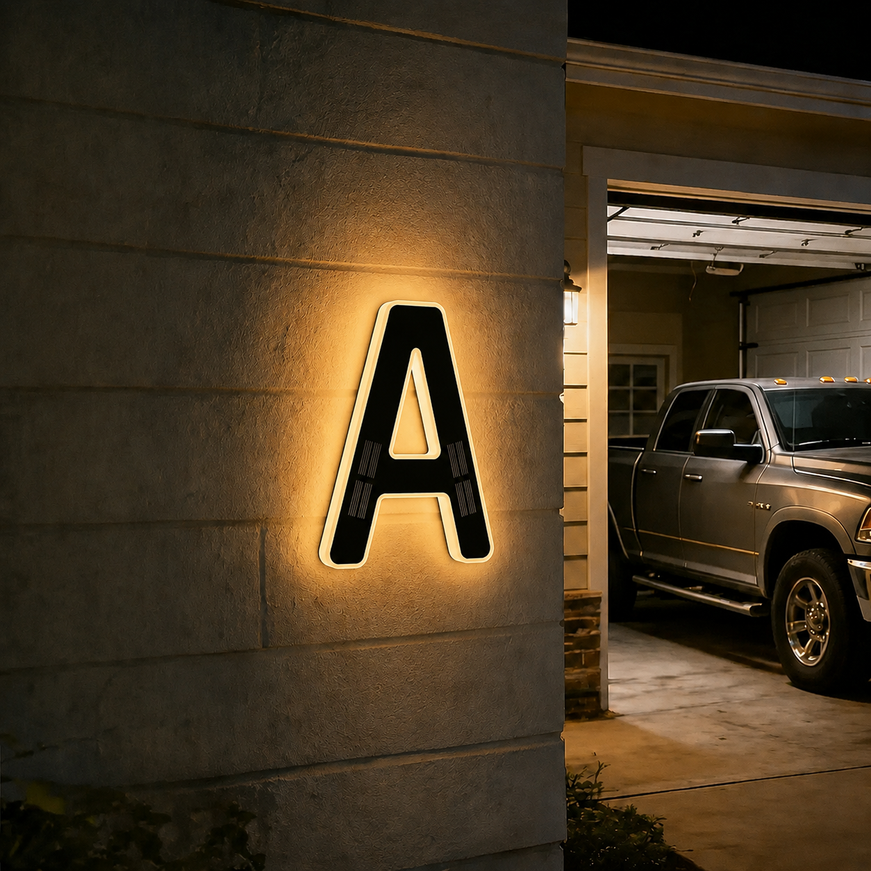 Solar Powered House Address Illuminated Number Signs