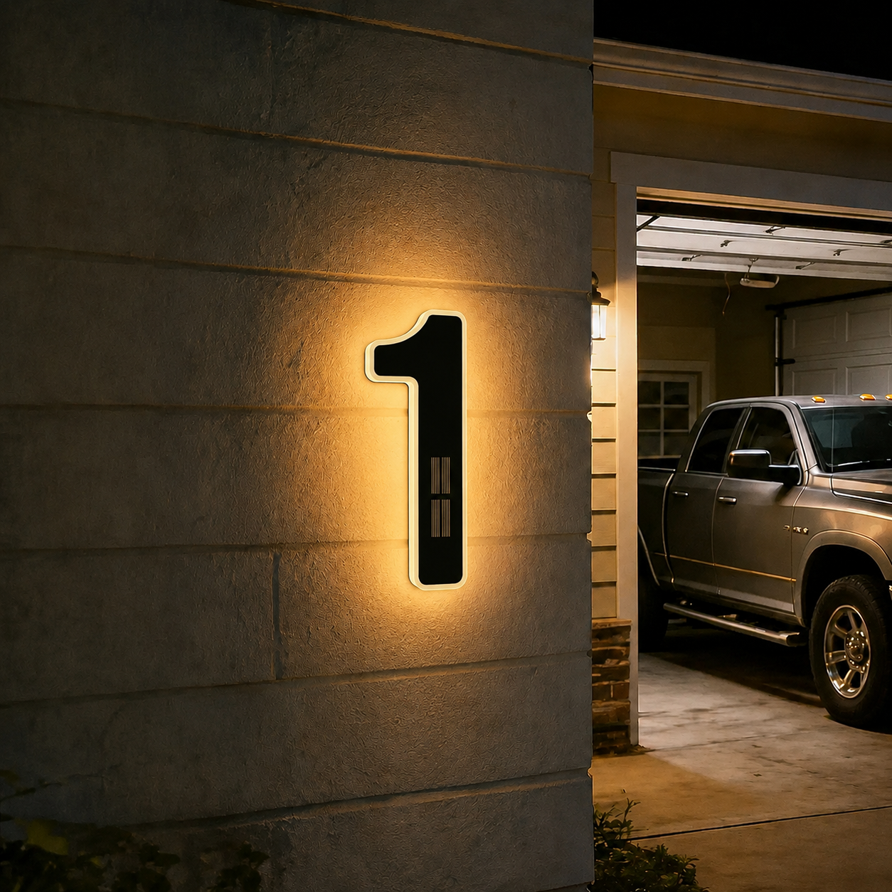 Solar Powered House Address Illuminated Number Signs