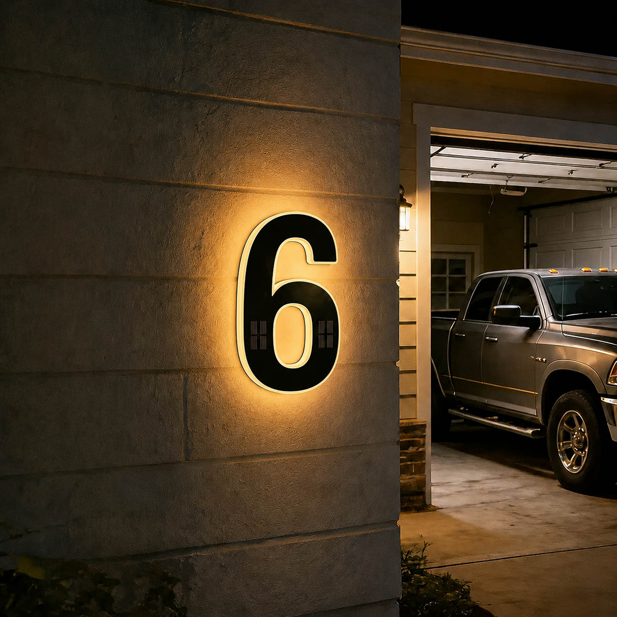Solar Powered House Address Illuminated Number Signs