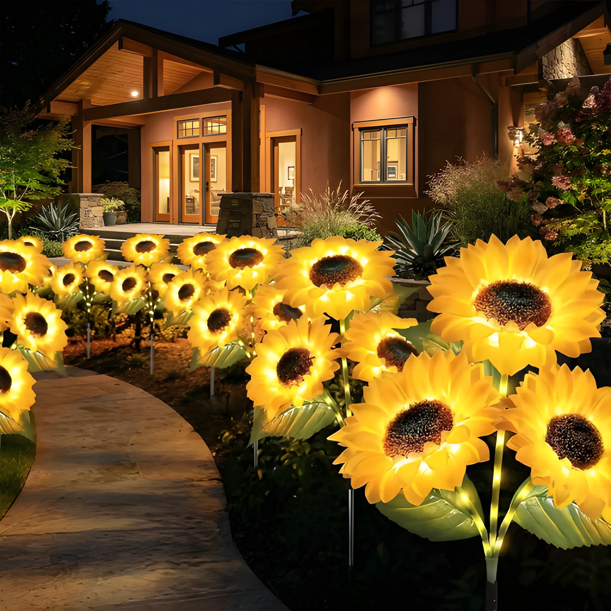 Solar Powered LED Sunflower Garden Lights Set