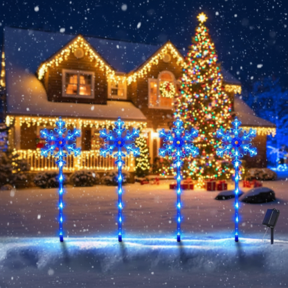 Solar Snowflake Pathway Lights Set
