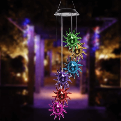 Solar Wind Chime With Color Changing LED Waterproof Outdoor Decorative Lights - Solar Flame Torch