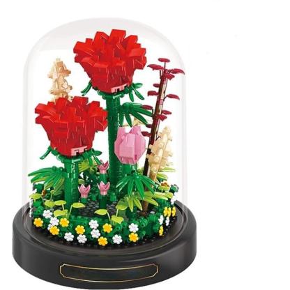 Sunlit Blooms Mini Brick Display - Solar Flame Torch
