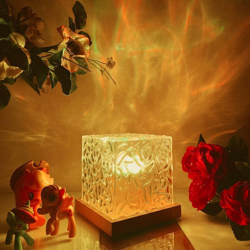 Glass Brick Ambient Light-Solar Flame Torch