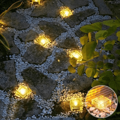 Solar-Powered Heavy Duty Brick Path Light - Heavy Duty Outdoor Lights! - Solar Flame Torch