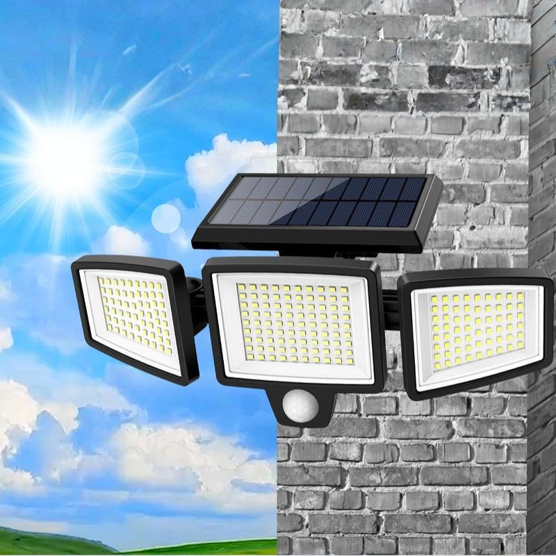 210 LED Solar Powered Motion Sensor Outdoor Security Lights