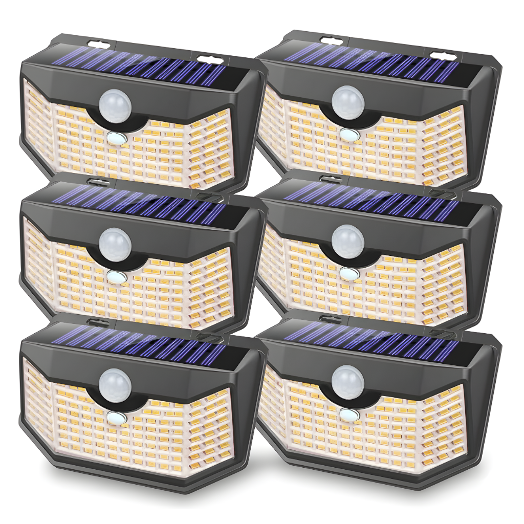 Pack Of 6 LED Outdoor Solar Lights With Sensor
