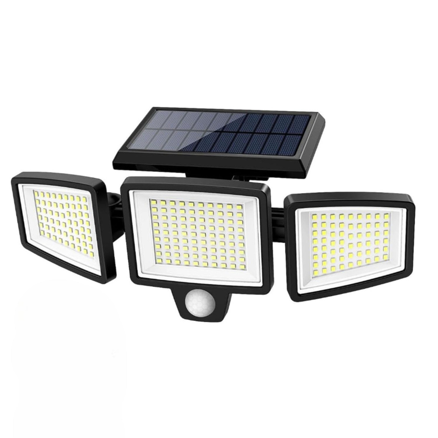 210 LED Solar Motion Sensor Outdoor Security Light With Remote Control And 3 Heads