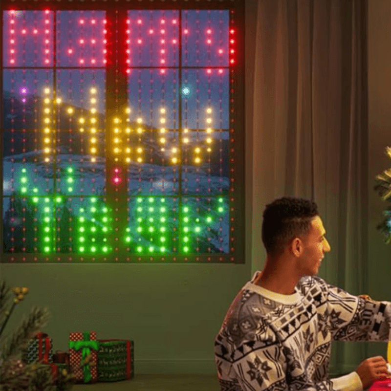 Festive Glow LED Curtain Lights - Solar Flame Torch