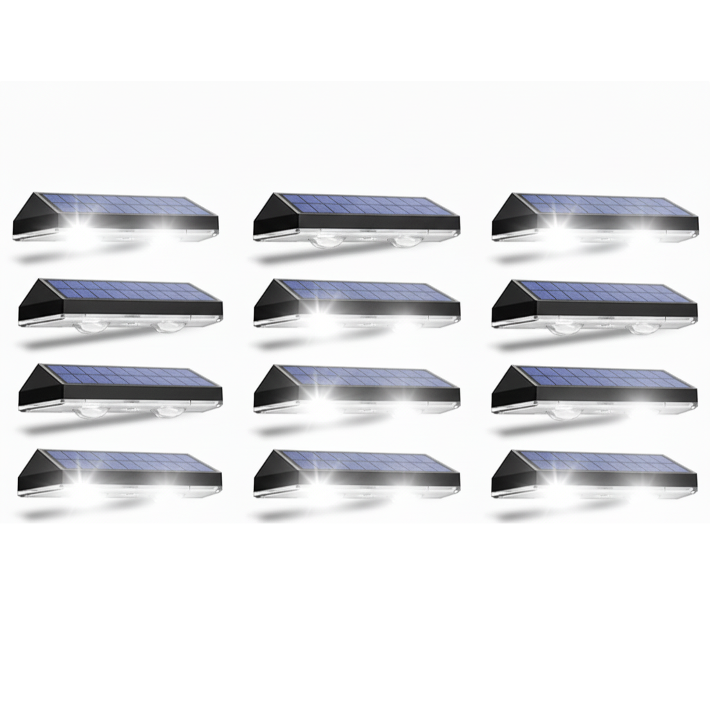 Solar Fence Lights Outdoor 8 Pack Waterproof LED 3 Mode