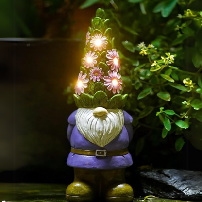 Solar Powered Garden Statue With 7 LED Decorative Lights-Solar Flame Torch
