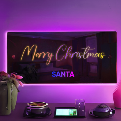 Custom Personalized Light Up Name Mirror - Solar Flame Torch
