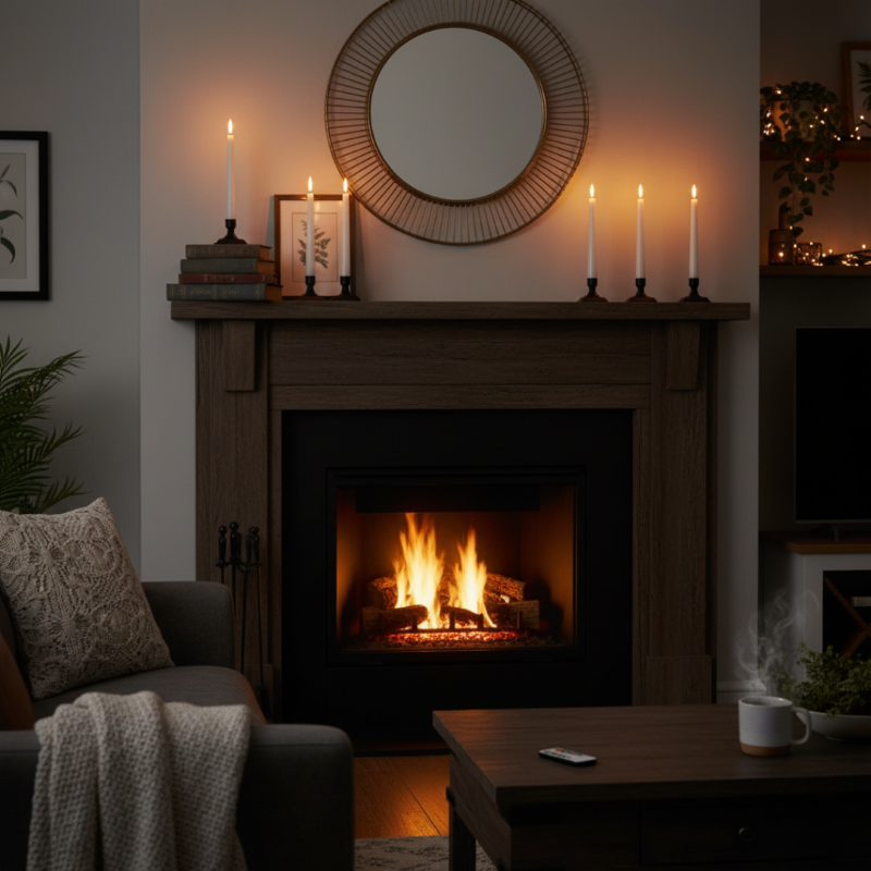 Wax Window Battery Operated Candlesticks With Holders