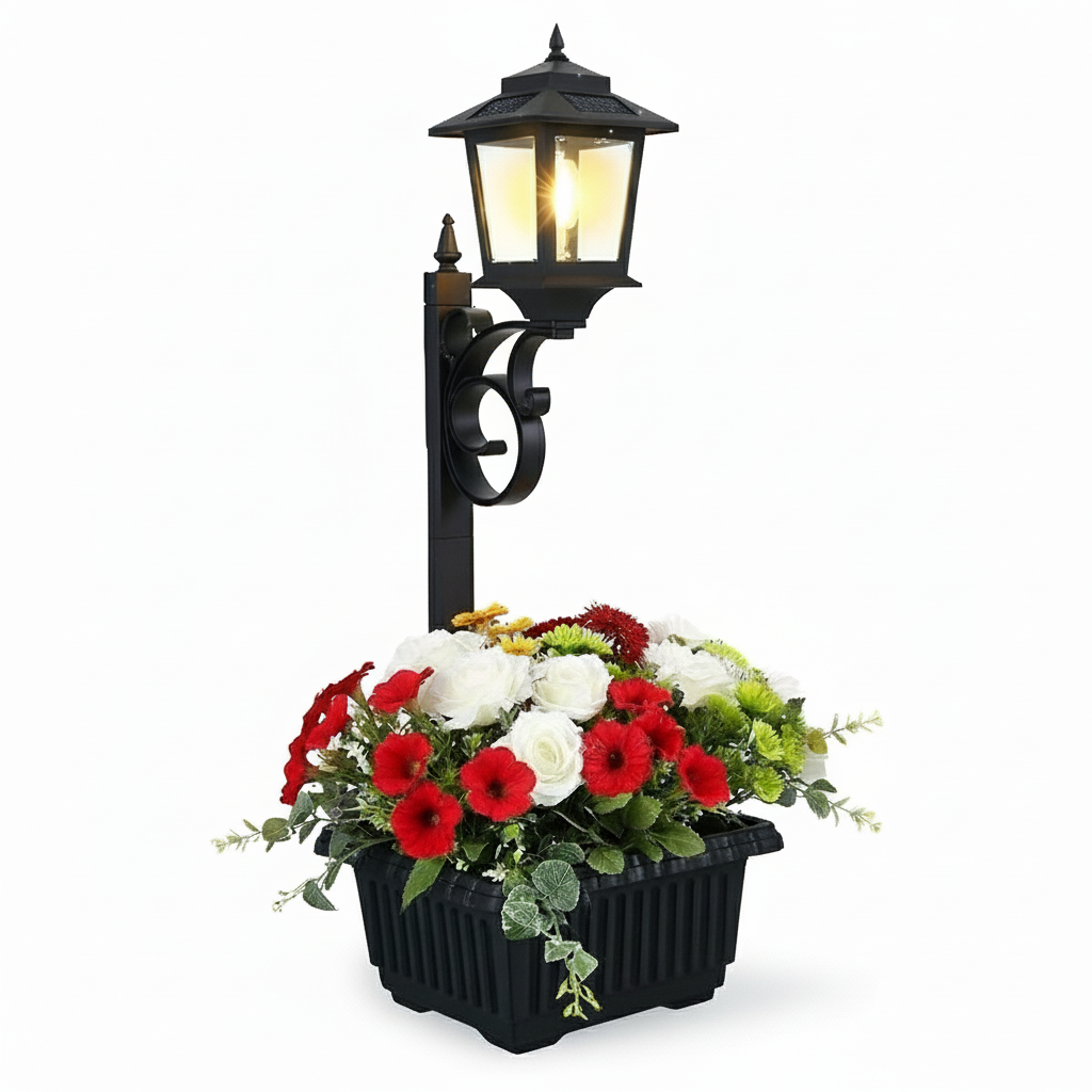 Solar Post Light With Planter Room Decor For Easter Wedding Decorations