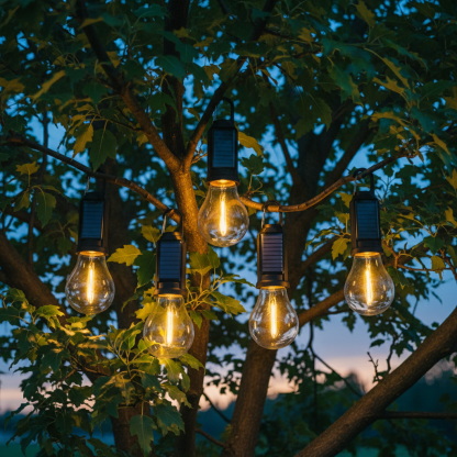 Pack Of 5 Solar Rechargeable LED Tent Light Set