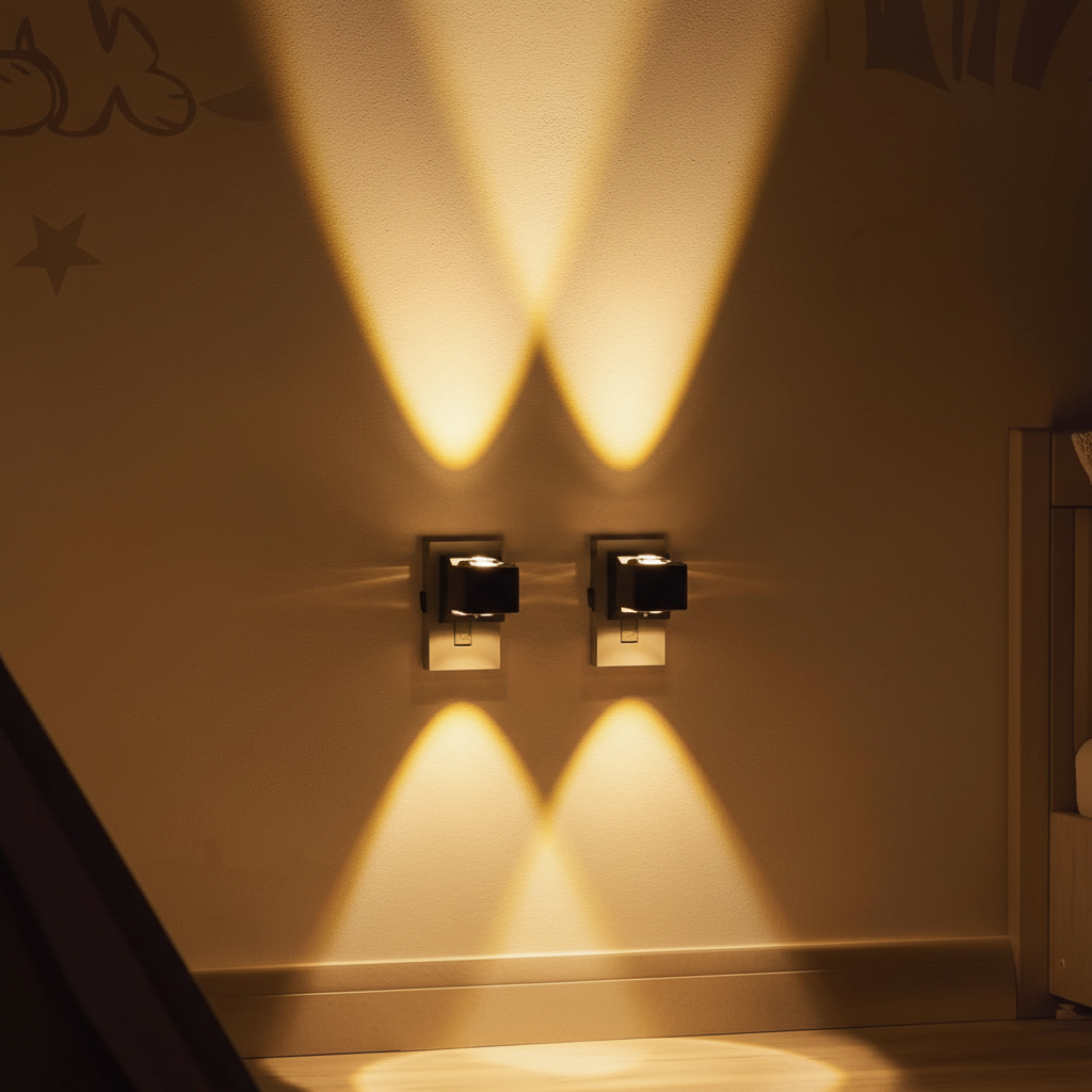 Pack Of 2 Cube Plug In Wall Light Set