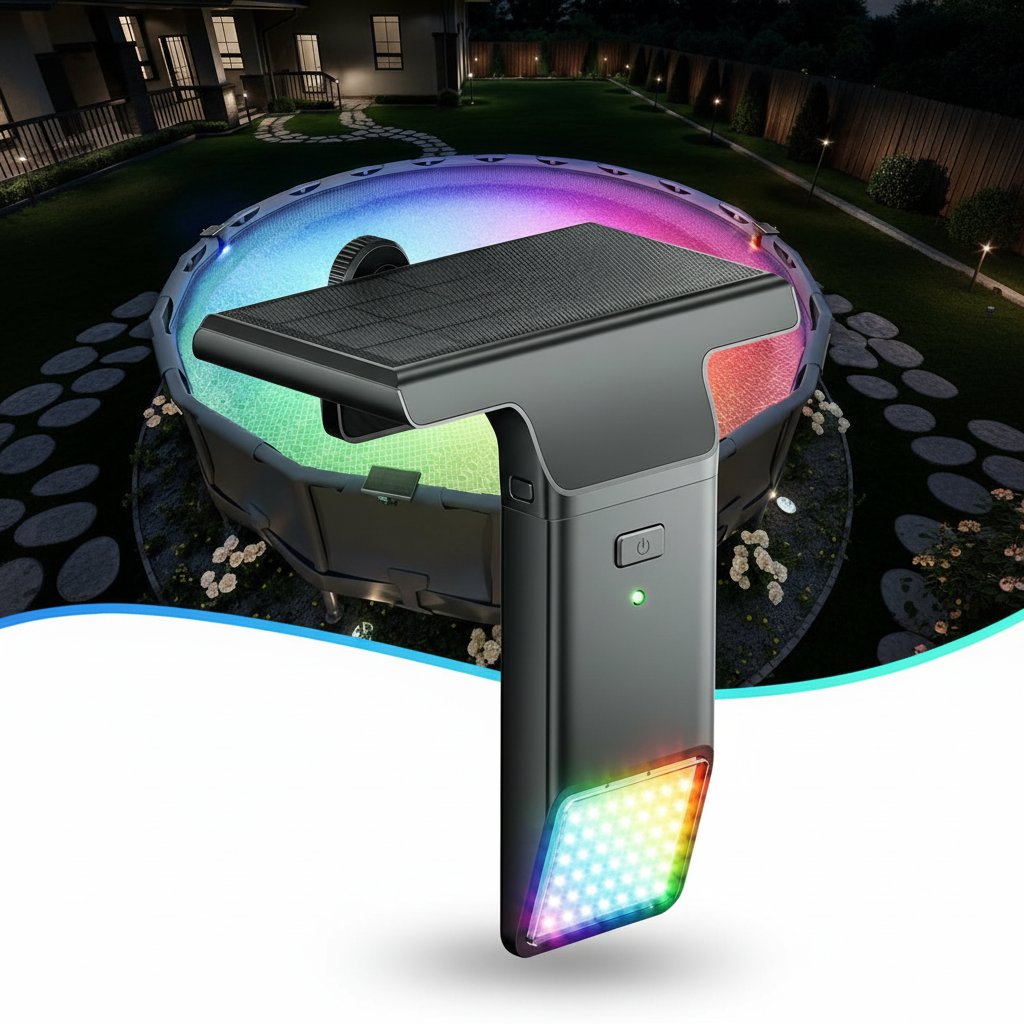 Solar LED Poolside Waterproof Color Changing Light With Remote