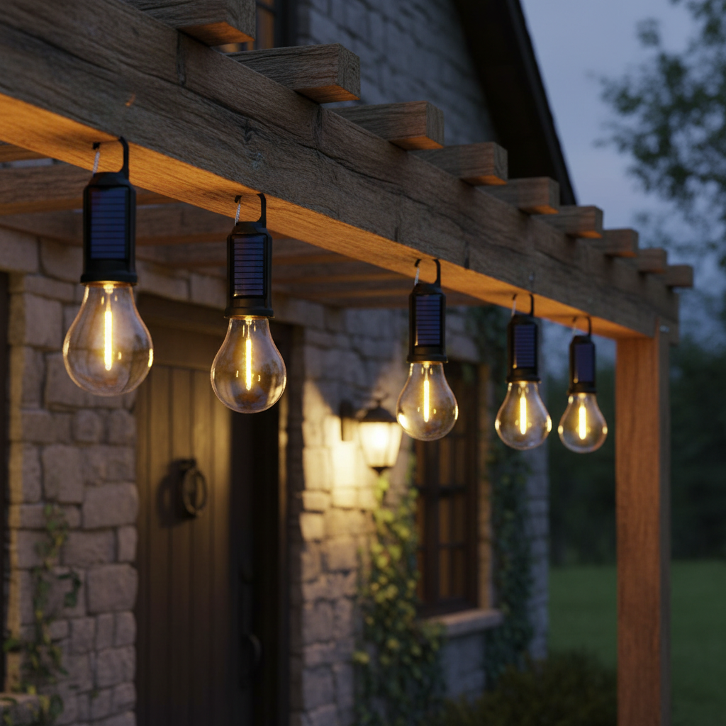 Pack Of 5 Solar Rechargeable LED Tent Light Set