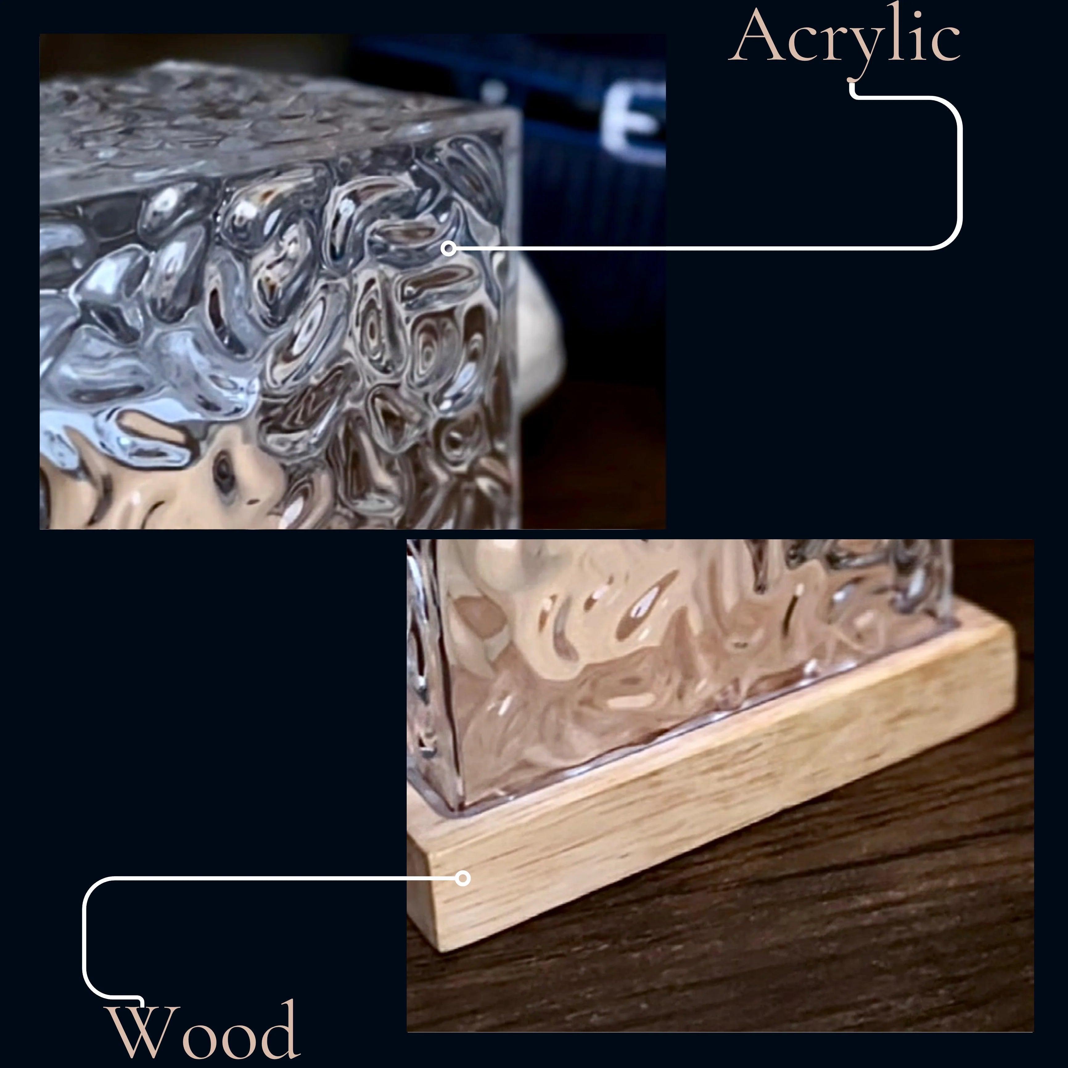 Rotating Water Ripple Night Light Aura Lamp - Solar Flame Torch