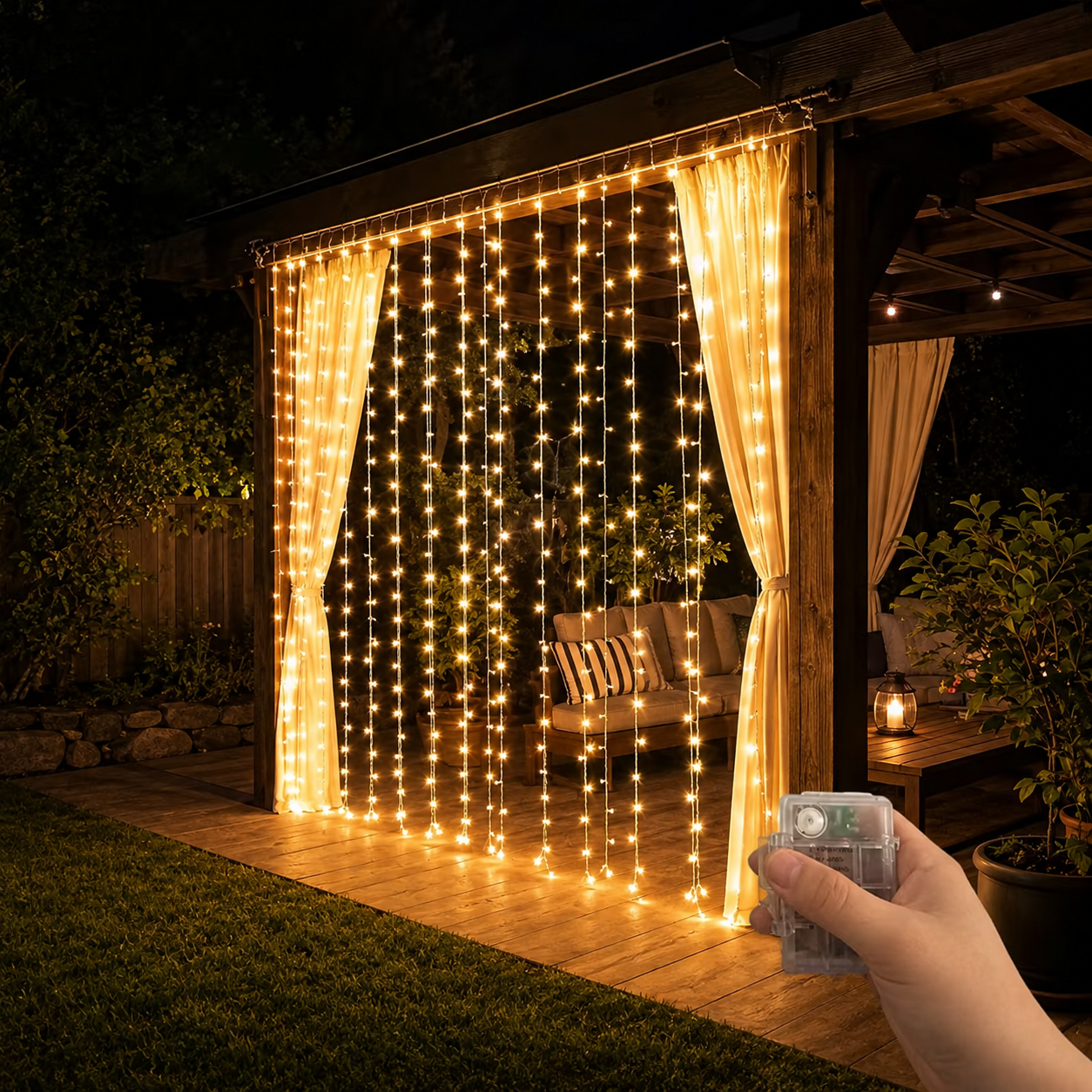 8 Mode LED Star Waterfall Lights For Indoor Outdoor Party Decor