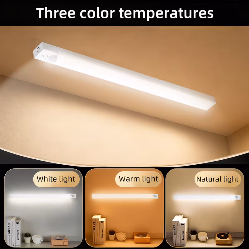 motion sensor led light with 3 temperatures infinite dimming 360 panoramic human sensor usb rechargeable night light electronic lighting for bedroom bedside stairs cabinets and desks stylish lamp multifunctional lighting 6