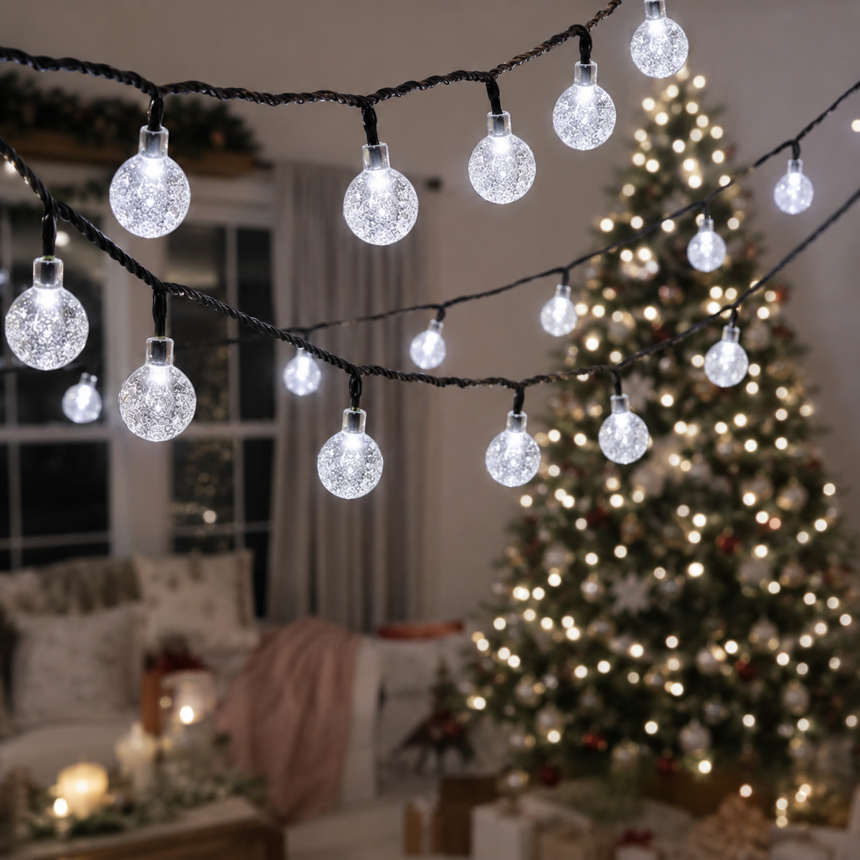 One Pack Solar LED String Lights With 8 Modes For Outdoor Garden