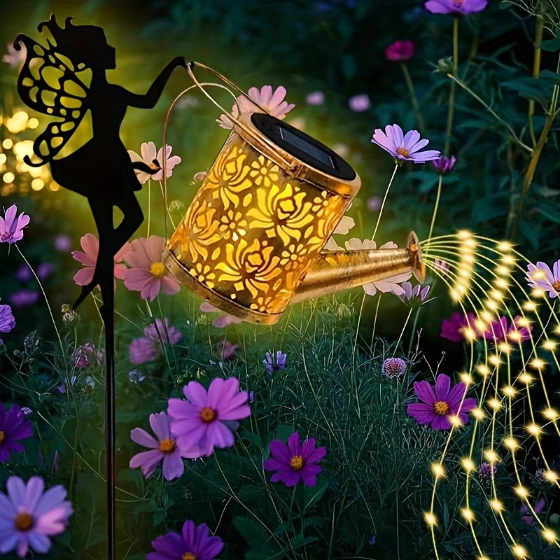 Vintage Solar Watering Can Garden String Lights
