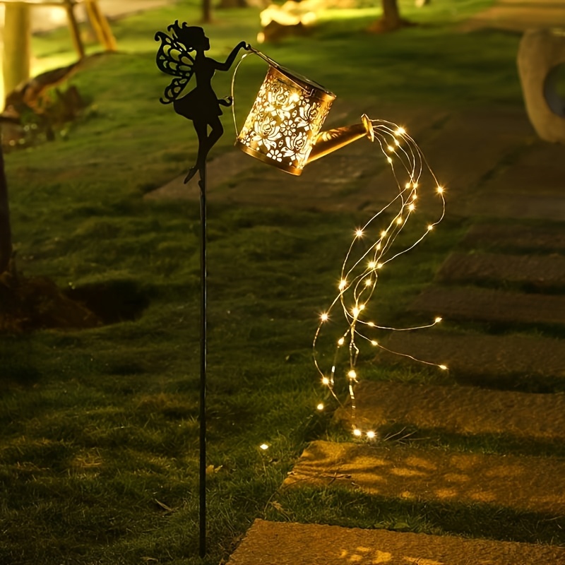 Vintage Solar Watering Can Garden String Lights