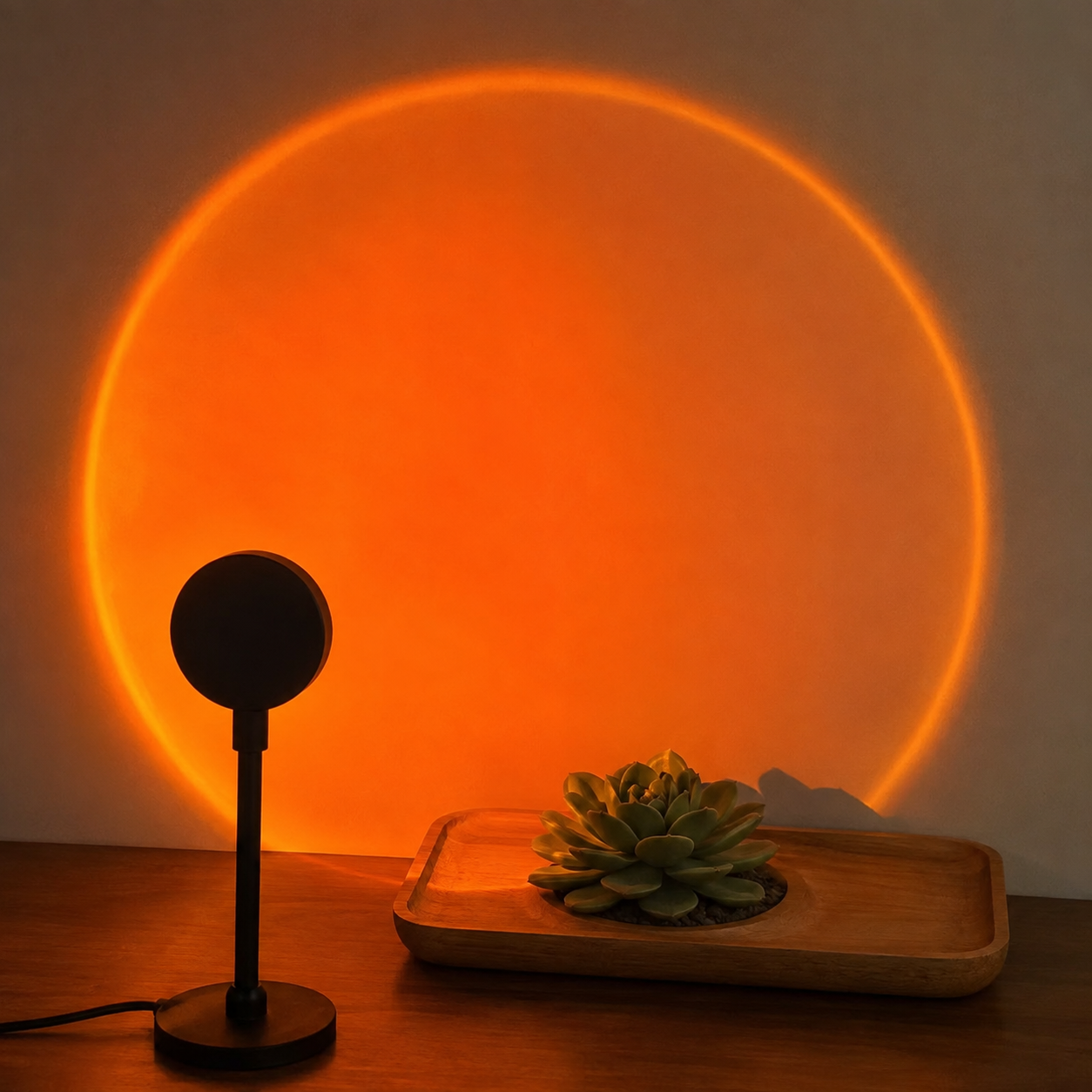Seven Color LED Sunset Lamp With USB Power And 360 Degree Rotation