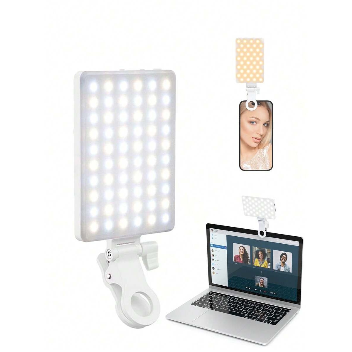 Rechargeable 60 LED Clip On Video Conference Light