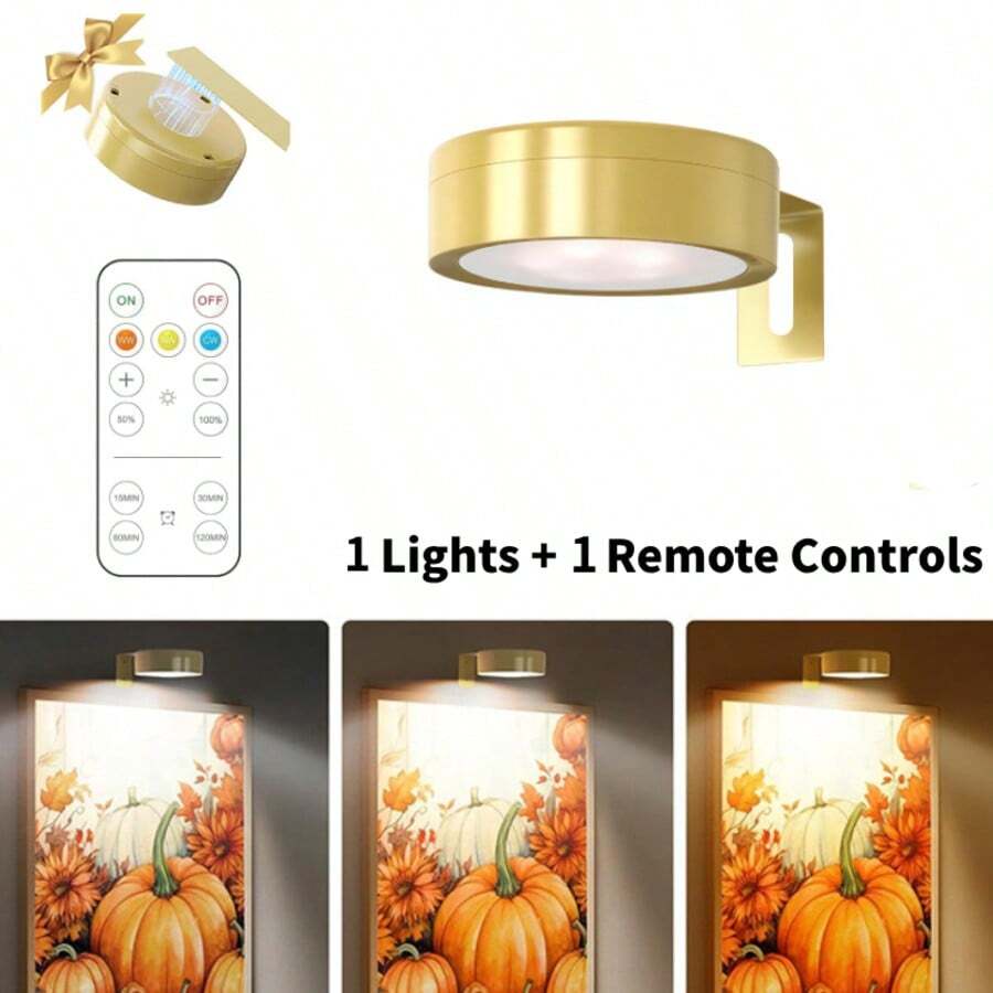 1/3/6pcs Led Wireless Metal Wall Art LED Picture Lights, Wall Lamp, Fairy Lights, Night Light, Book Light, Led Lights Picture Frame Artworking Portrait, Stairs, Corridors, Bedroom Decoration, Living Room,Party Decorations,Home Decor,Room Decor - Three Colors Of Light - View 16