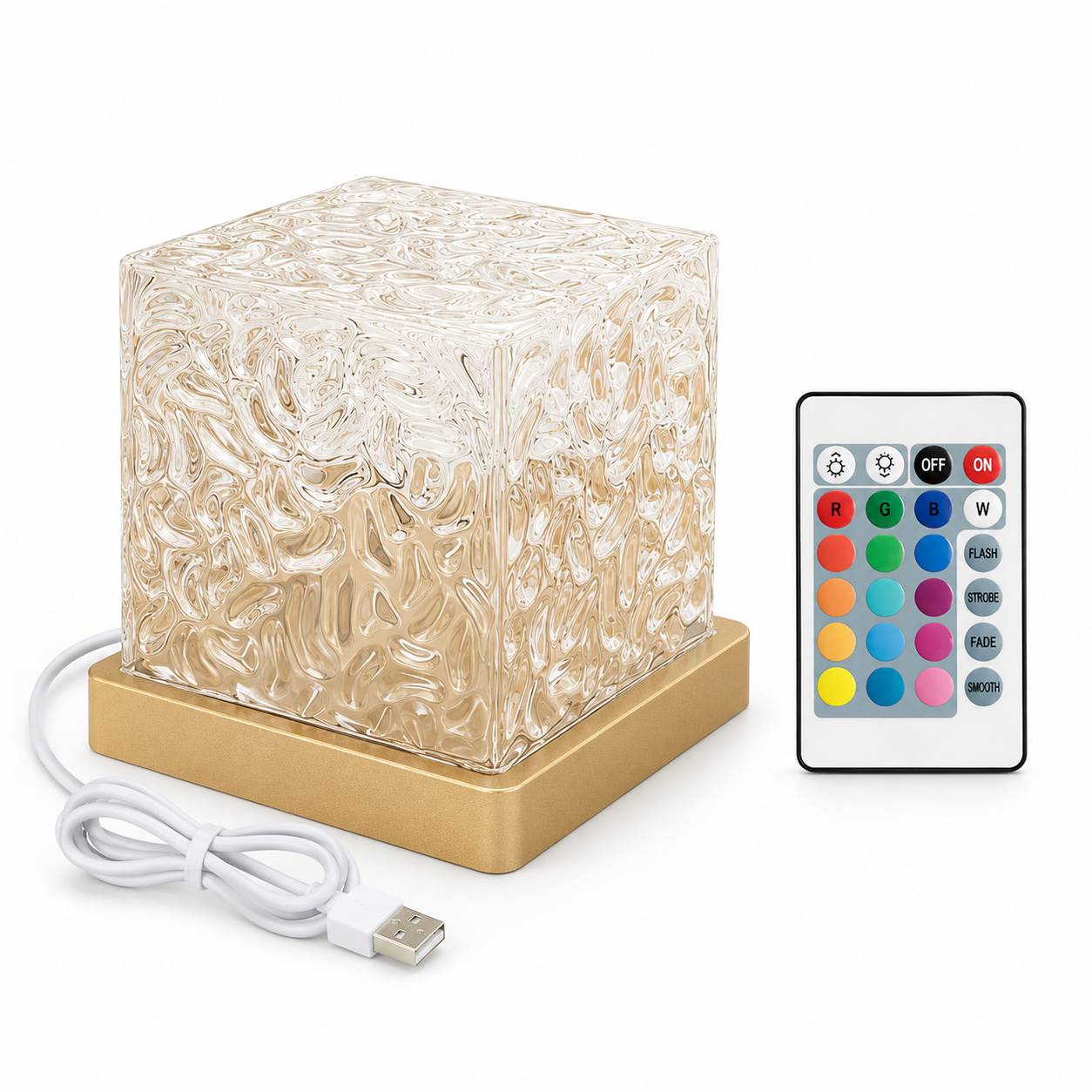 USB Powered RGB Water Wave Projection Bedside Lamp For Bedroom Decor