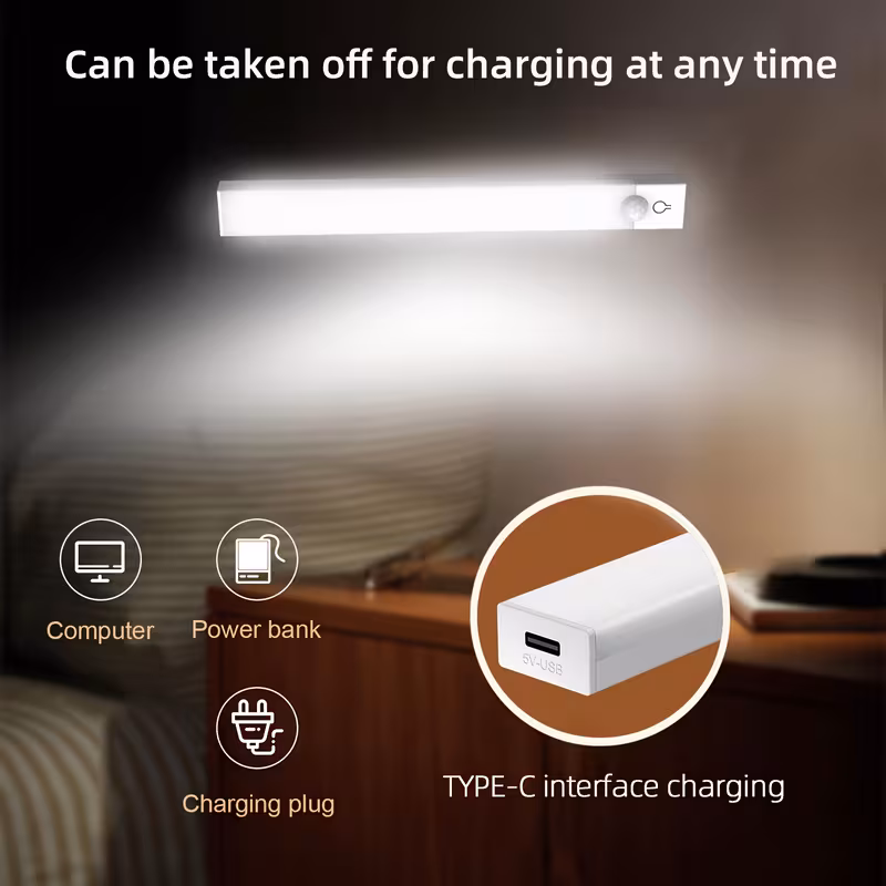 motion sensor led light with 3 temperatures infinite dimming 360 panoramic human sensor usb rechargeable night light electronic lighting for bedroom bedside stairs cabinets and desks stylish lamp multifunctional lighting 5