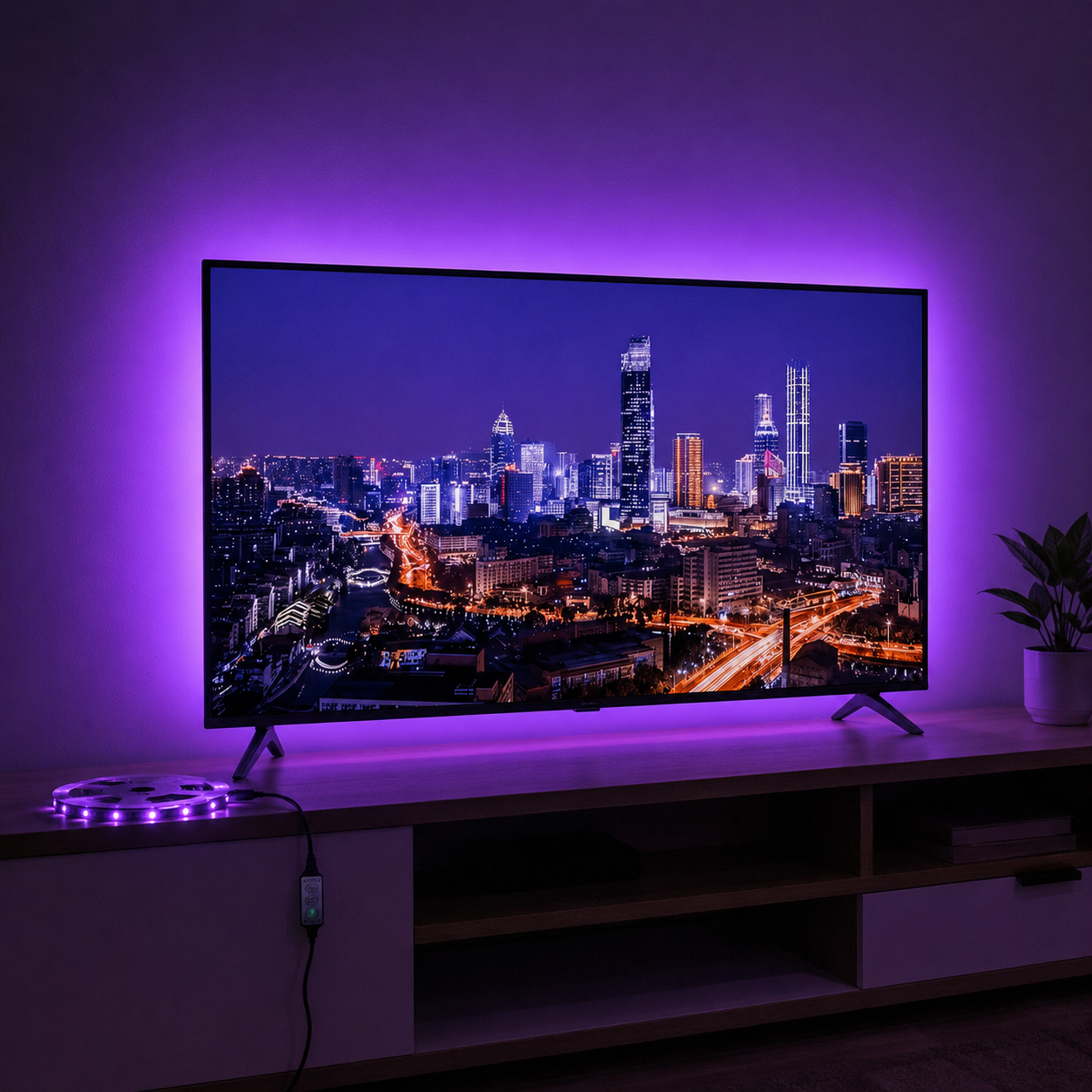 One Set 196 Inch LED TV Backlight With 8 Color Dimmable Modes