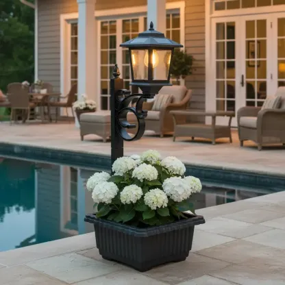 Solar Post Light With Planter Room Decor For Easter Wedding Decorations