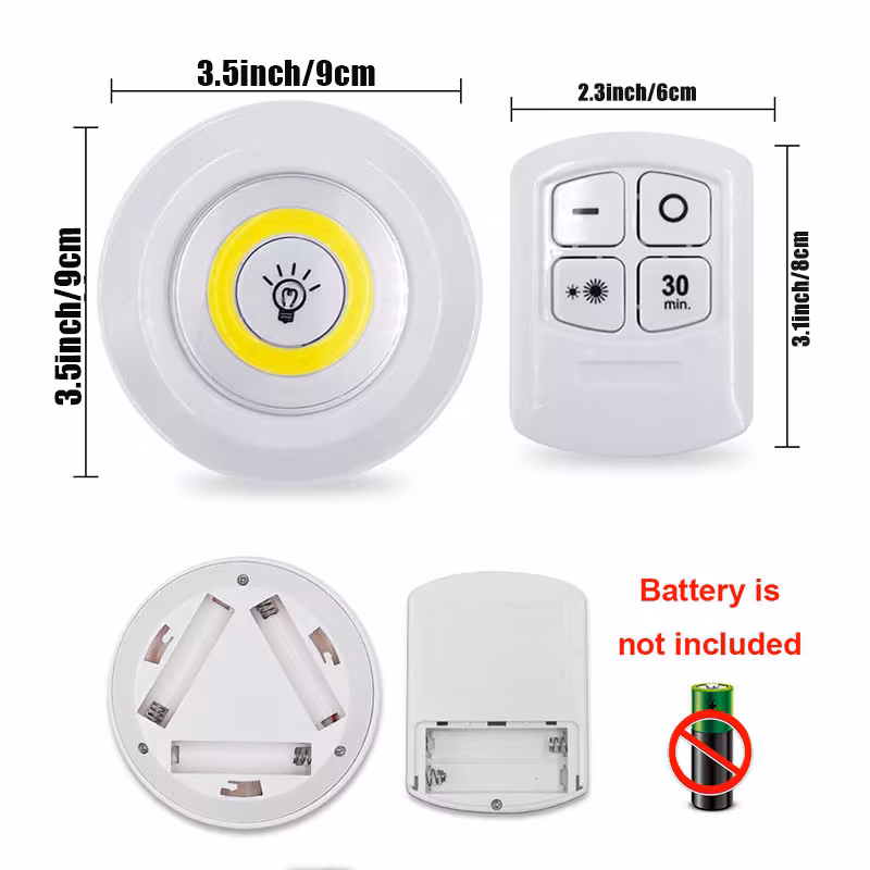 6pcs 3pcs smart wireless led under cabinet lights cob night light with remote control   wardrobe   1