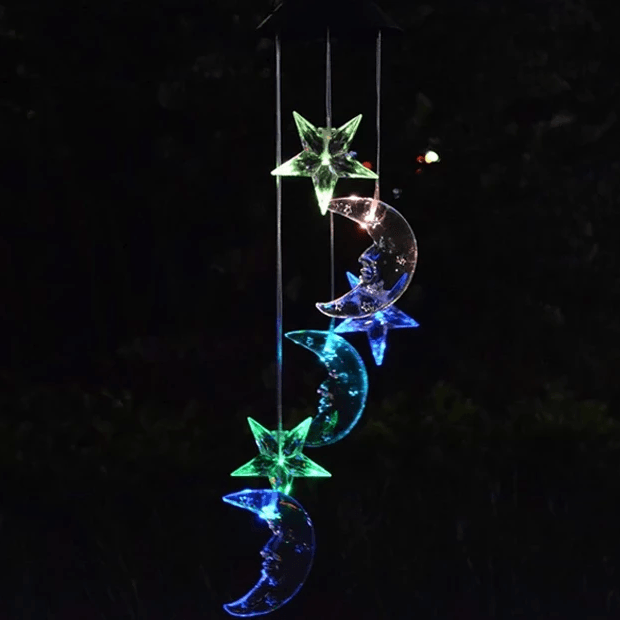 Solar Wind Chime With Color Changing LED Waterproof Outdoor Decorative Lights - Solar Flame Torch