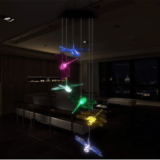 Solar Wind Chime With Color Changing LED Waterproof Outdoor Decorative Lights - Solar Flame Torch