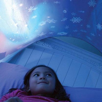 Children's Unicorn Foldable Bed with Mosquito Net - Solar Flame Torch