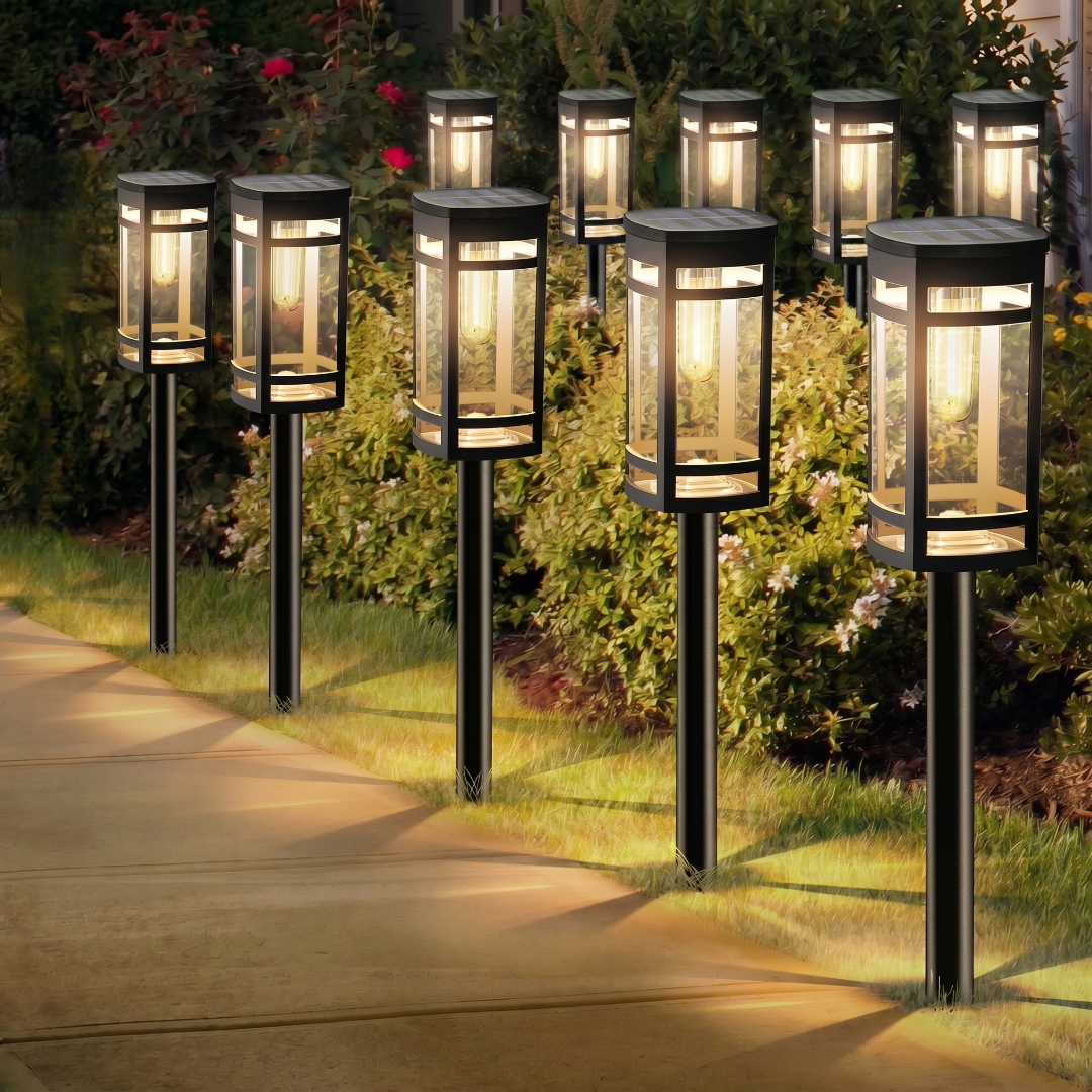 White side view | Waterproof Solar Pathway Lights For Garden