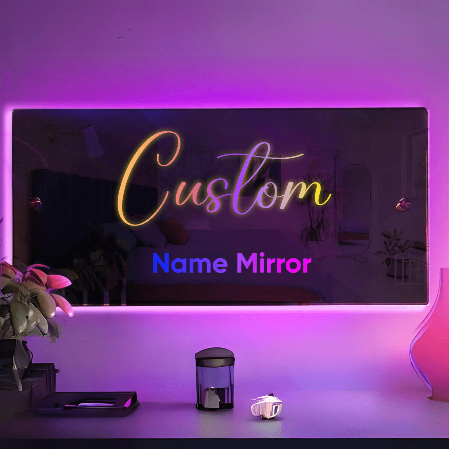 Personalized LED Name Mirrors-Solar Flame Torch