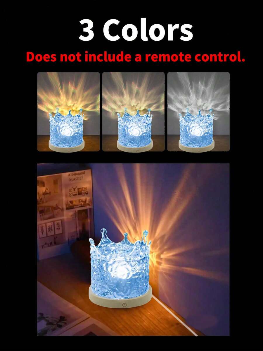1pc USB Powered Dynamic Lighting Effect RGB Bedside Lamp, Cylindrical Water Wave Design, Bedroom Ambiance Lighting, Projection Lamp, USB Port, 3 Colors/16 Colors Options, Rotatable Light, Suitable For Birthday Photos, Outdoor Camping, Bedroom, Room, Corridor, Home Decor, Christmas Decor, Christmas Lights, Christmas, Home Decor Living Room, Lamp, Lighting - Water Ripple Projection - View 17