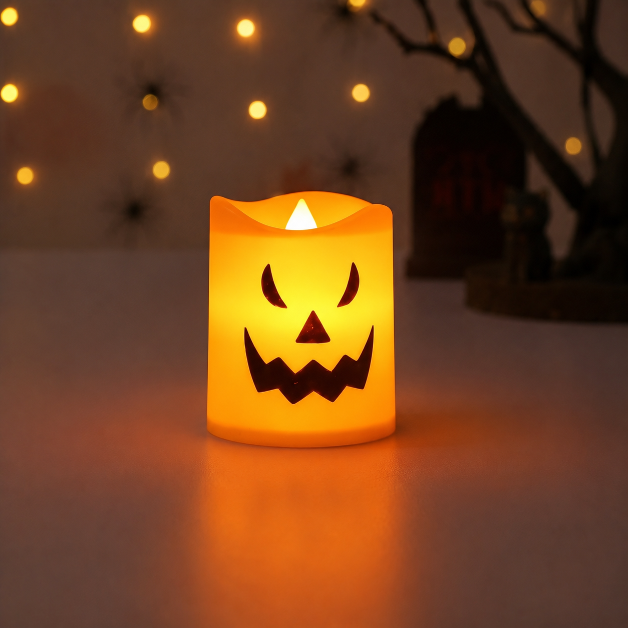 Halloween Flameless LED Pumpkin Candles For Party Night Room Decor