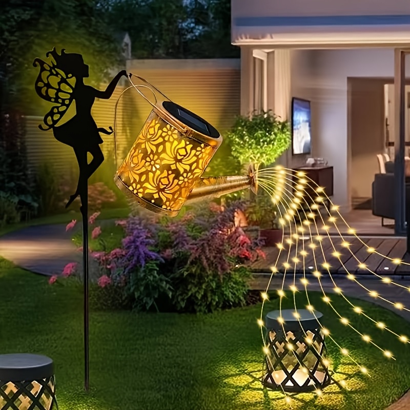 Vintage Solar Watering Can Garden String Lights