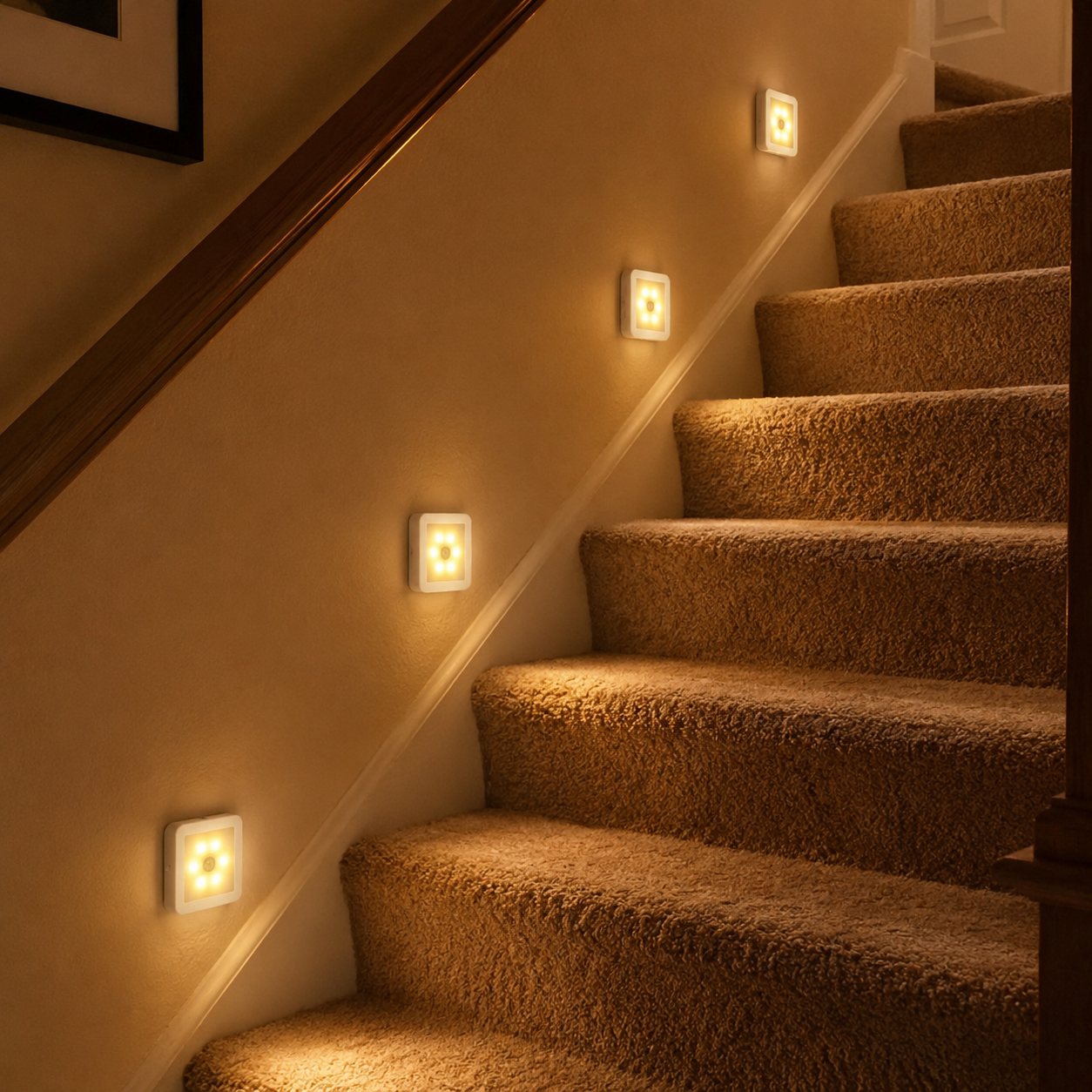 Smart Motion Sensor 6 LED Wireless Wall Light With Auto On Off