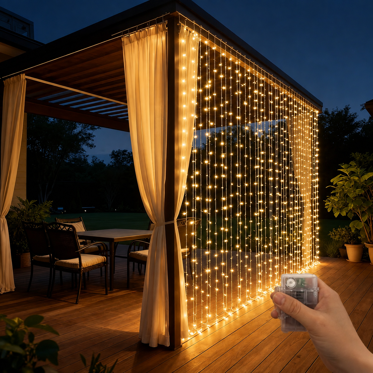 8 Mode LED Star Waterfall Lights For Indoor Outdoor Party Decor
